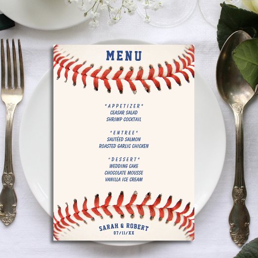 Menu Le Baseball La Réception De Mariage Parfaite