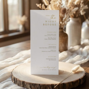 Menu Le Dîner de Répétition de la Veille de Noces d'Or