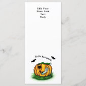 Menu Le fantôme d'Halloween, chauve-souris, fantôme et  (Dos)