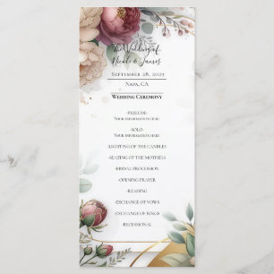 Menu Le Jardin Floral Glamour Doré Mariage