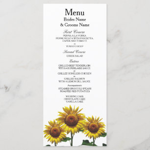 Menu Le mariage peu coûteux de tournesols empaquette