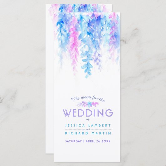 Menu Le pack aquarelle d'art floral en cascade bleu du (Devant / Derrière)