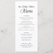 Menu Le Souper de Répétition Élégant Moderne de la Veil (Devant)