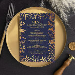 Menu L'élégante collection de Mariages floraux marine e<br><div class="desc">Célébrez dans le style grâce à ces menus mariages modernes et très tendance. Le design est facile à personnaliser avec votre propre libellé et vos invités seront ravis quand ils verront ces menus fabuleux. Les éléments correspondants se trouvent dans la collection.</div>