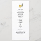 Menu Lemon Wedding Program | Amalfi Coast Italian  (Dos)