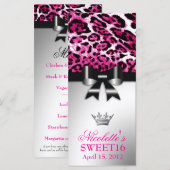 Menu Léopard de 311 roses indien de Bowlicious (Devant / Derrière)