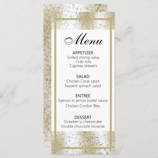 Menu Leopard Poster de animal classique (Devant / Derrière)