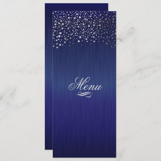 Menu Les confettis argentés élégants pointillent (Devant / Derrière)