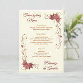 Menu Les Feuilles de l'érable rouge de Thanksgiving (Debout devant)