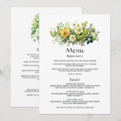 Menu Les nuances de Mariage floral vert (Devant / Derrière)