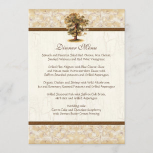Menu Les racines d'arbre de remous Antiqued le mariage