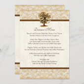 Menu Les racines d'arbre de remous Antiqued le mariage (Devant / Derrière)