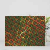 Menu 'Les yeux encadrés verts', rayures ou grille rouge (Debout devant)