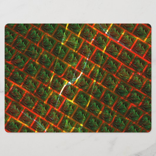 Menu 'Les yeux encadrés verts', rayures ou grille rouge (Devant)