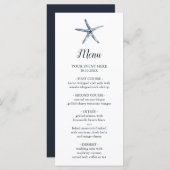 Menu L'étoile bleue | Mariage nautique (Devant / Derrière)