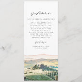 Menu LETTRE D'ACCUEIL DE Destination TOSCANE (Devant)