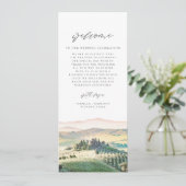 Menu LETTRE D'ACCUEIL DE Destination TOSCANE (Debout devant)