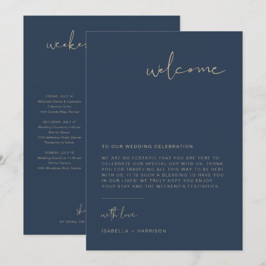 Menu LETTRE D'ACCUEIL DE LA Marine Moderne CAITLIN Cart (Devant / Derrière)