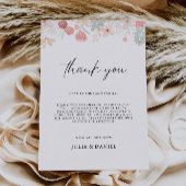 Menu Lettre fleur sauvage Merci, note Napkin