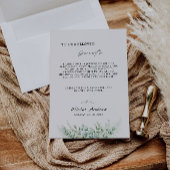 Menu Lettre Merci vert, note serviette