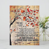 Menu Lettre mignonne au mari | Beau Cadeau Pour Mari (Debout devant)