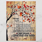 Menu Lettre mignonne au mari | Beau Cadeau Pour Mari (Devant)