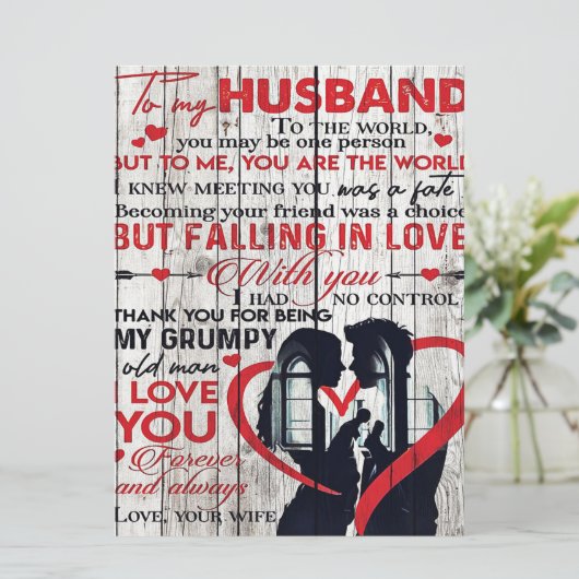 Menu Lettre mignonne pour mari | À mon mari présent (Debout devant)