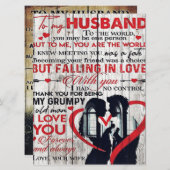 Menu Lettre mignonne pour mari | À mon mari présent (Devant / Derrière)