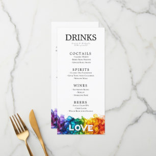 Menu 🌈 LGBT + texte adorable Peint avec mariage d'amou