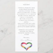 Menu 🌈 LGBT + texte charmant entrelacé dans la Fierté (Dos)