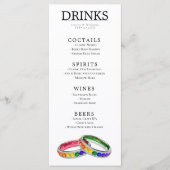 Menu 🌈 LGBT + texte charmant entrelacé dans la Fierté (Devant)