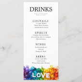 Menu 🌈 🐦 LGBTQ Peint Avec mariage D'Amour (Dos)