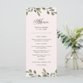 Menu Liage minimal | Mariage rose pâle (Debout devant)