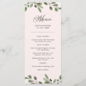 Menu Liage minimal | Mariage rose pâle (Devant)