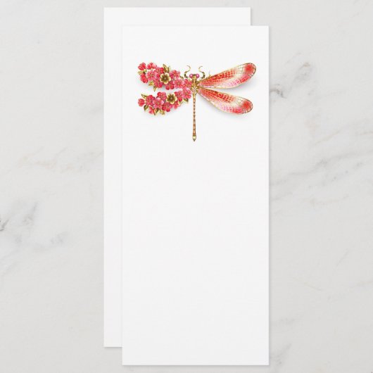 Menu libellule de fleurs avec sakura de bijoux (Devant / Derrière)