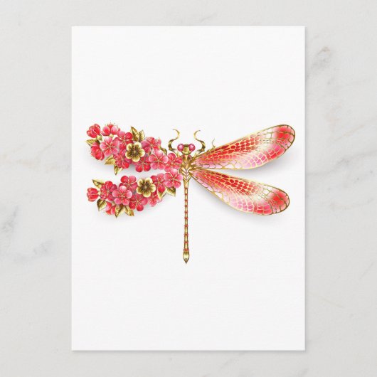 Menu libellule de fleurs avec sakura de bijoux (Devant)