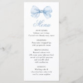 Menu Light Blue Bow Coquette Baby Boy Shower (Devant)