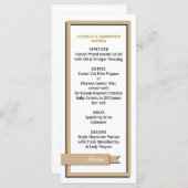 Menu Light Brown Ribbon Wedding/Program (Voorkant / Achterkant)