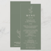 Menu Ligne de lierre à fleurs vert sauge (Devant / Derrière)