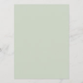 Menu Ligne Florale Art Sage Vert Mariage (Dos)