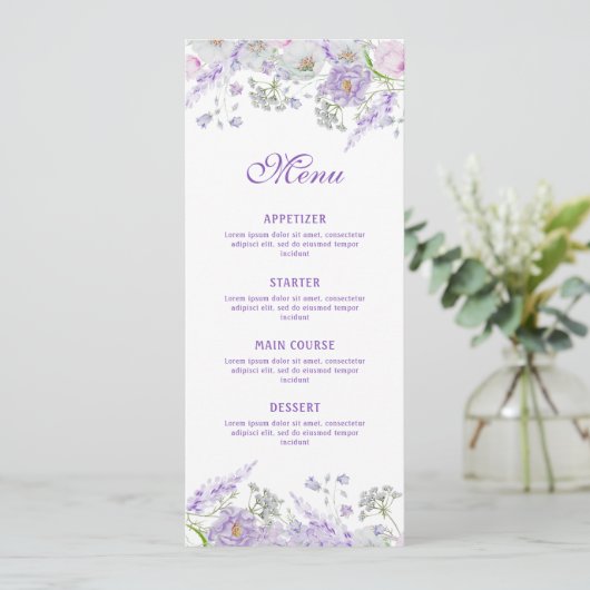 Menu Lilac Flowers Classic (Debout devant)