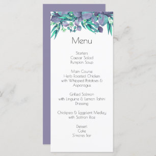 Menu Lilac & Mariage vert clair