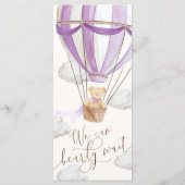 Menu Lilac Purple Nous Pouvons Bearly Wait Baby shower (Dos)