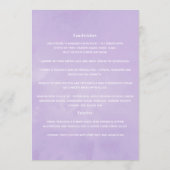Menu Lilas et fleurs argentées Baptême ou Christening (Dos)