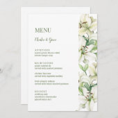 Menu LILY Blossom Elegance Mariage (Devant / Derrière)