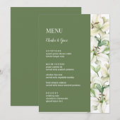 Menu LILY Blossom Elegance Mariage (Devant / Derrière)