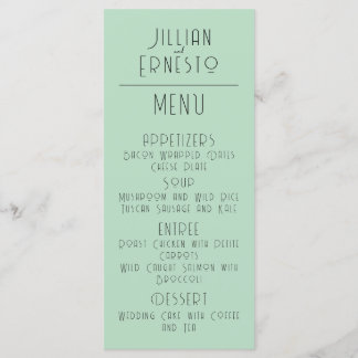 Menu Lily de Vallée avec des fougères || Vert doux