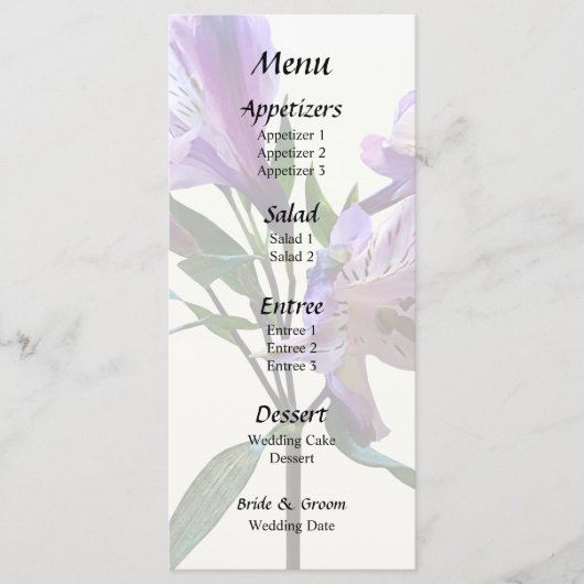 Menu Lily Péruvien Violet (Devant)