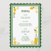 Menu Limoncello Lemonade Lemons Fête des mariées CUSTOM (Devant)