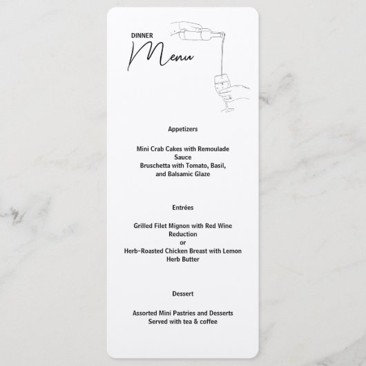 Menu Line Drawing Dinner Party (Voorkant)